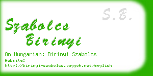 szabolcs birinyi business card